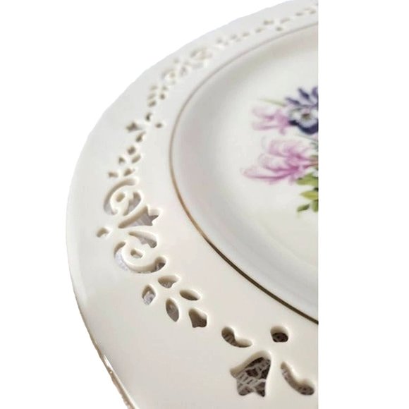 LENOX Plate Collectible Colonial Bouquet 1996 Vintage 24K gold trim - Picture 7 of 8